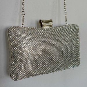 Silver Jeweled Clutch